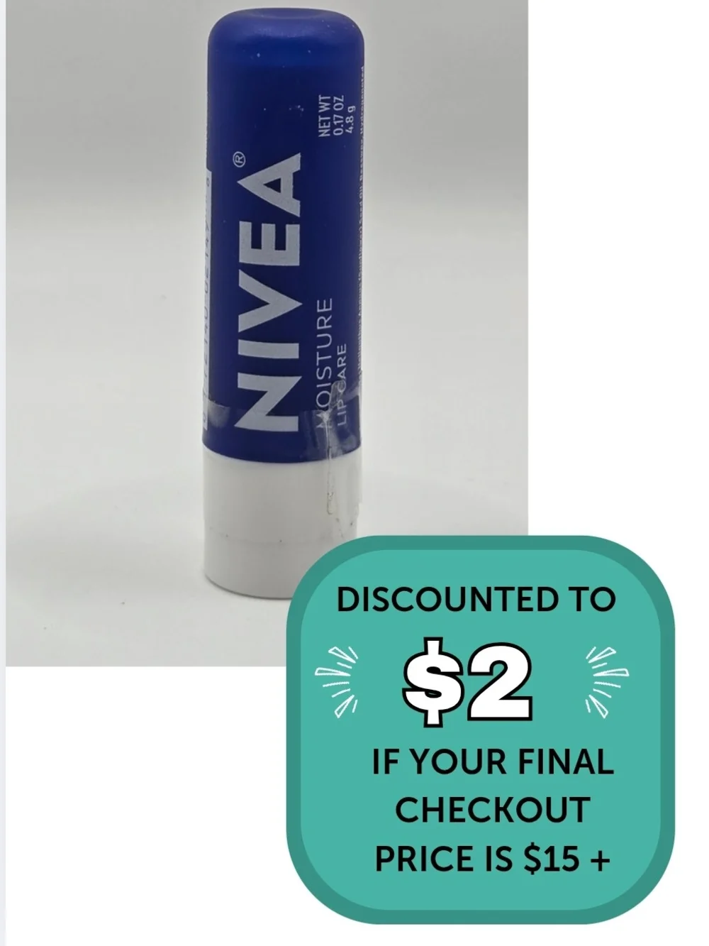 $2 When Bundled with $13+ NIVEA Moisture Lip Care